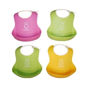 Baby Bjorn Set of 4 Bibs - Pink / Green / Yellow